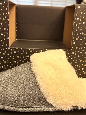 Silver Glitter Slippers